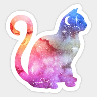 Colorful Galaxy Cat Sticker